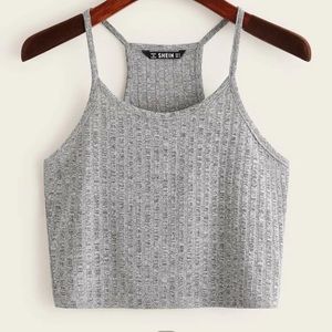 grey cropped tank